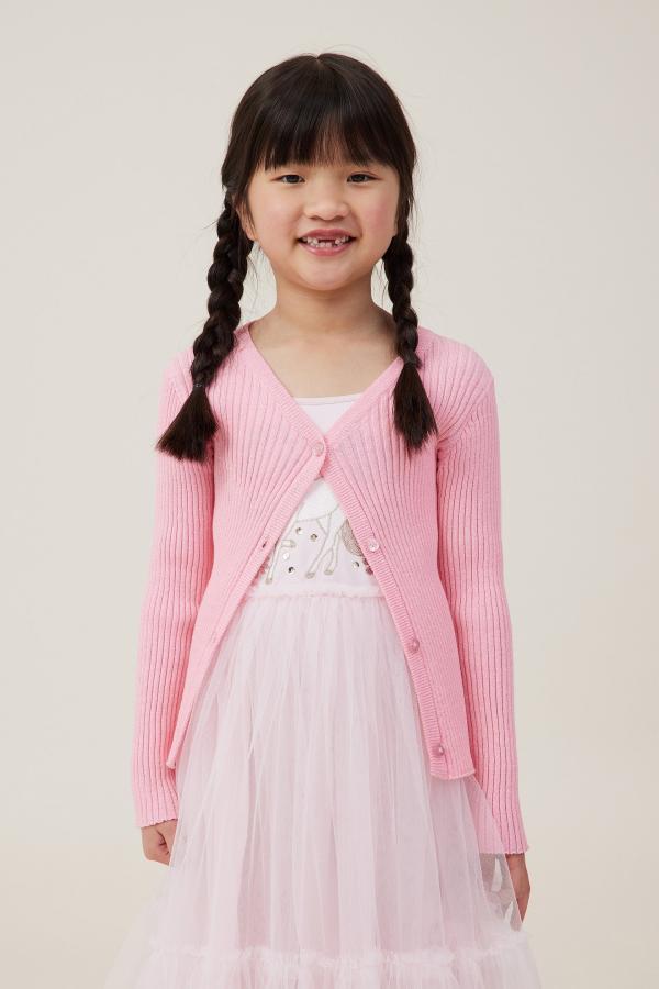 Cotton On Kids - Molly Cardigan - Cali pink sparkle