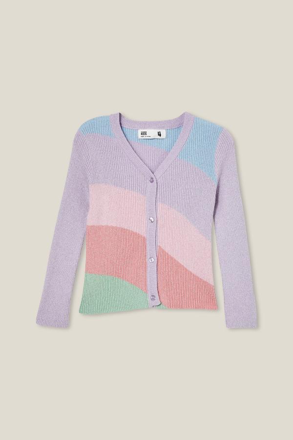 Cotton On Kids - Molly Cardigan - Rainbow/silver