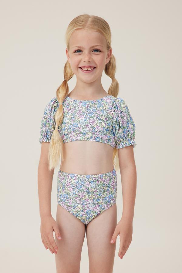 Cotton On Kids - Paige Puff Sleeve Bikini - Vanilla/middleton floral