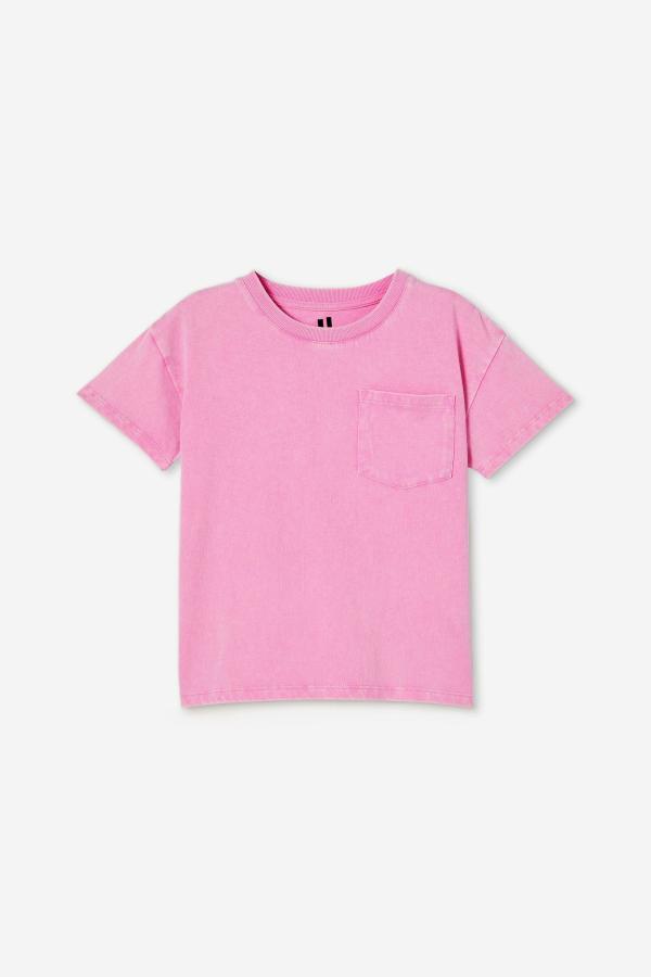 Cotton On Kids - Poppy Short Sleeve Graphic Print Tee - Pink gerbera/snow wash