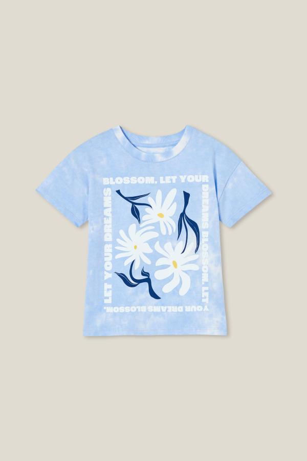 Cotton On Kids - Poppy Short Sleeve Print Tee - Dusk blue tie dye/dreams blossom