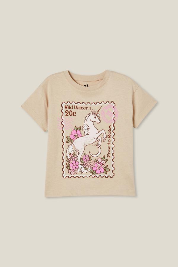 Cotton On Kids - Poppy Short Sleeve Print Tee - Rainy day/wild unicorn stamp