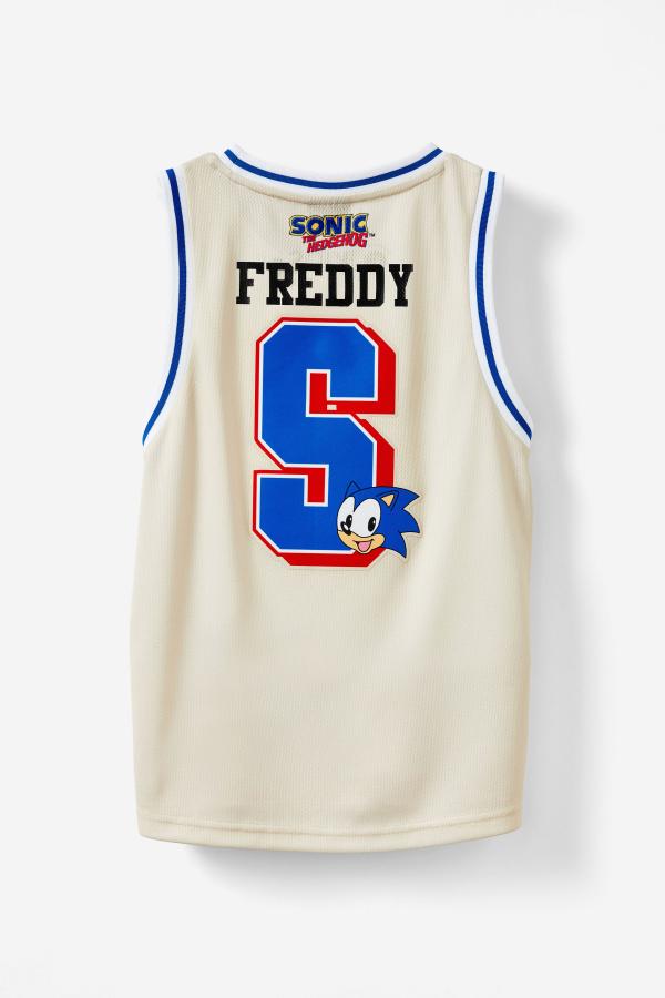 Cotton On Kids - Sonic Basketball Tank Personalised - Lcn seg rainy day/sonic the hedgehog