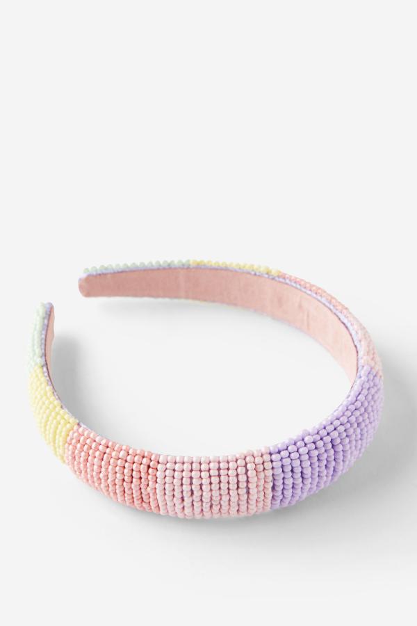 Cotton On Kids - Sophia Luxe Headband - Pastel rainbow beads