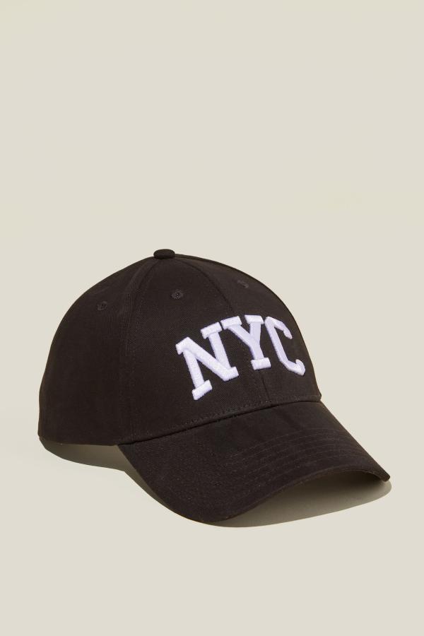 Cotton On Men - 6 Panel Ball Cap - Black/nyc