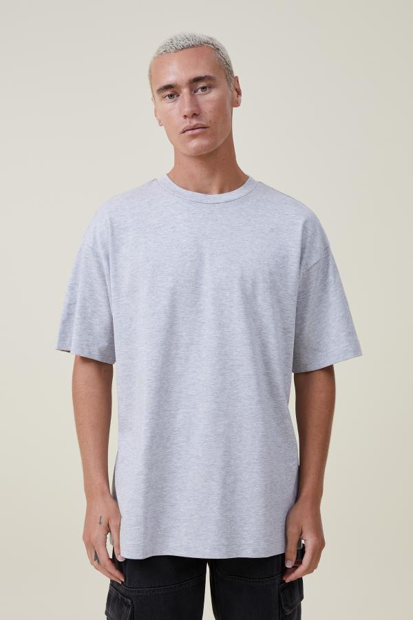 Cotton On Men - Box Fit Plain T-Shirt - Light grey marle