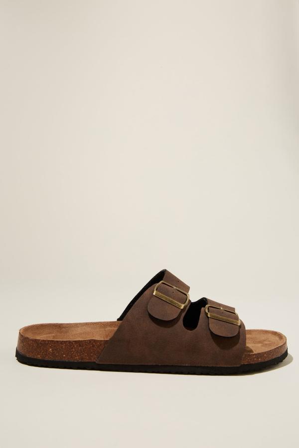 Cotton On Men - Double Buckle Sandal - Dark chocolate