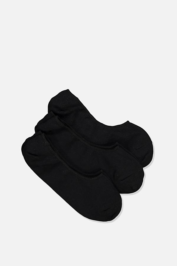 Cotton On Men - Invisible Socks 3 Pack - Black
