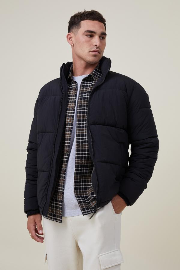 Cotton On Men - Recycled Puffer Jacket - Black