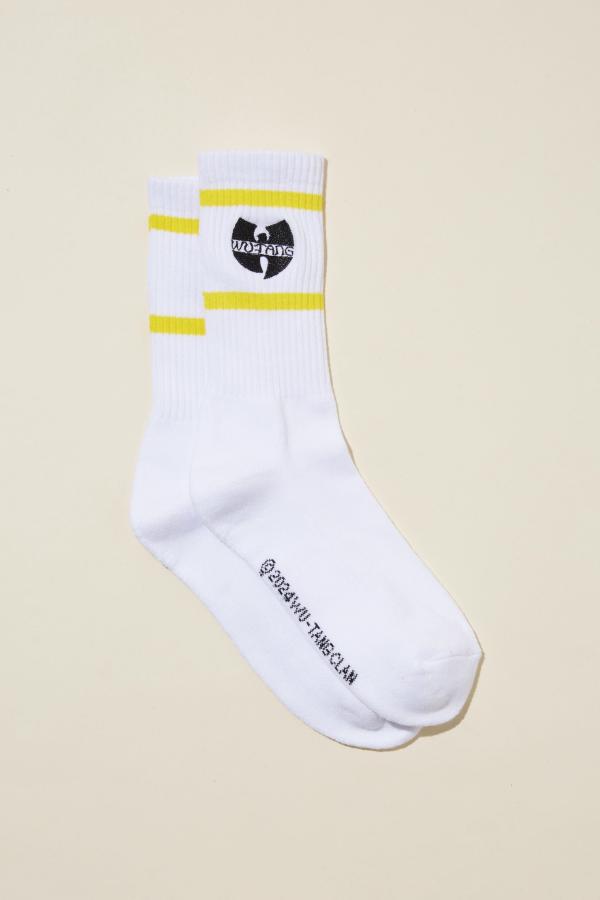 Cotton On Men - Wu-Tang Clan Socks - Lcn mt white/wu tang logo