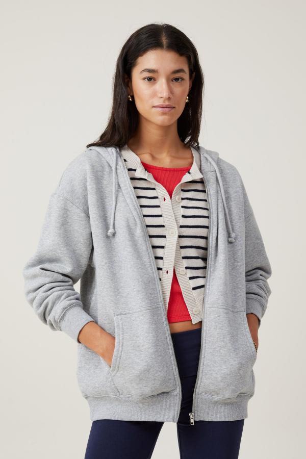 Cotton On Women - Classic Zip-Through Hoodie - Grey marle