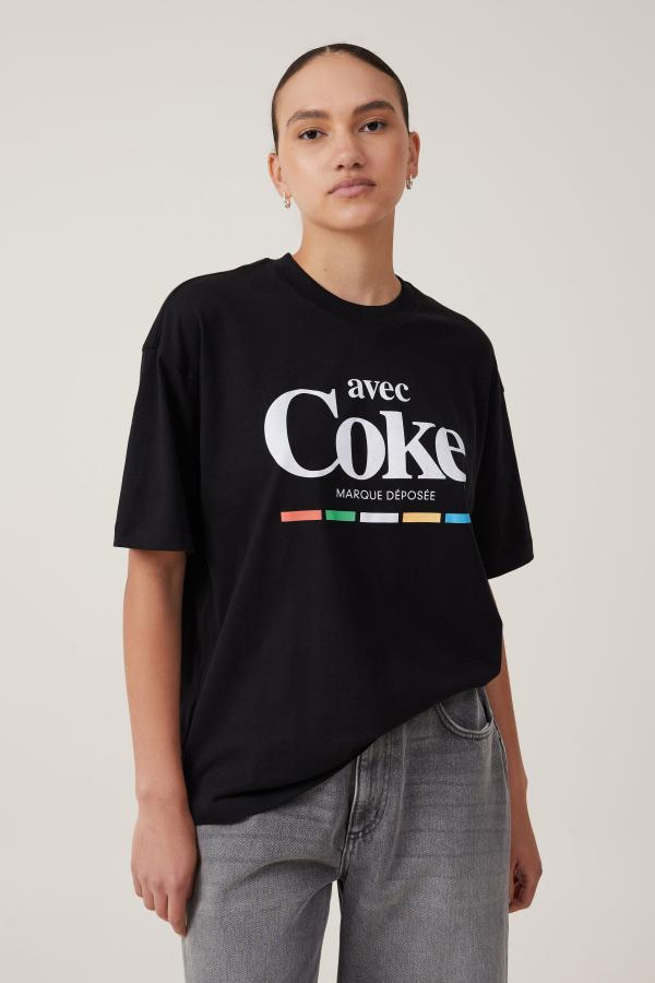 Cotton On Women - Coca Cola Boxy Graphic Tee - Lcn cok coca cola coke / black