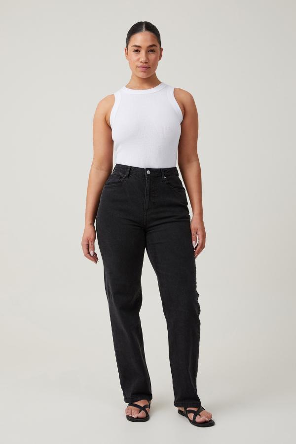 Cotton On Women - Curvy Stretch Straight Jean - Graphite black