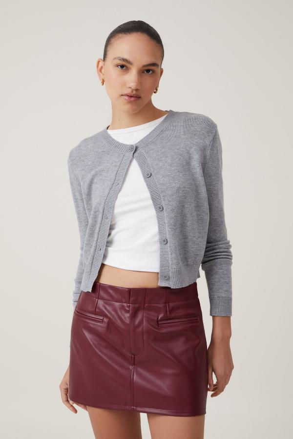 Cotton On Women - Faux Leather Mini Skirt - Deep cherry