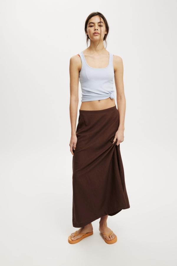 Cotton On Women - Haven Maxi A-Line Skirt - Chocolate