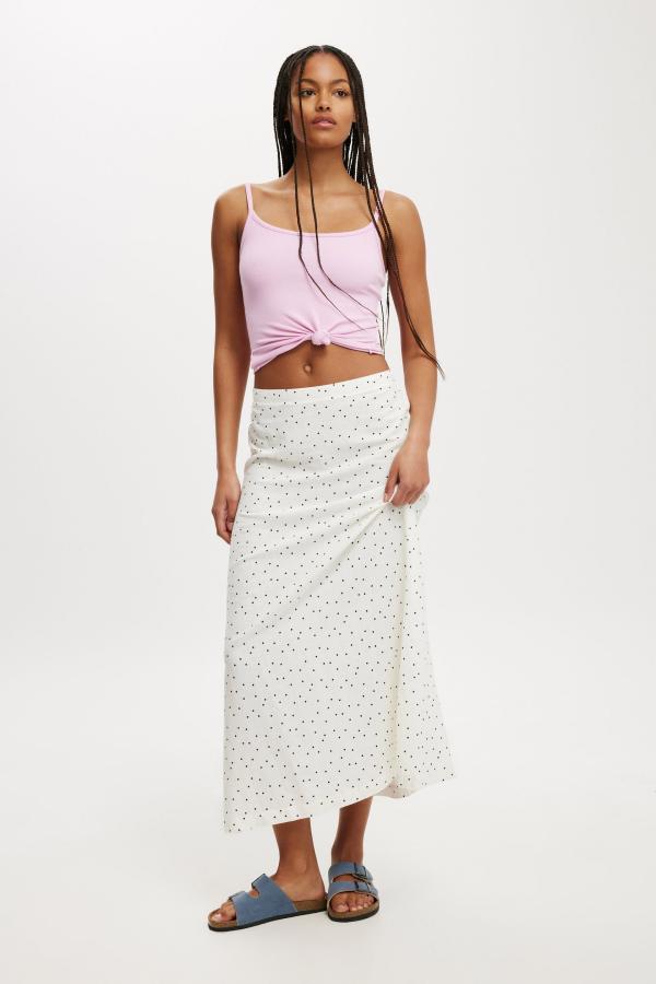 Cotton On Women - Haven Maxi A-Line Skirt - Polka dot gardenia