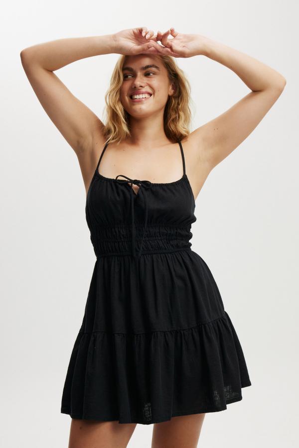 Cotton On Women - Haven Tiered Mini Dress - Black