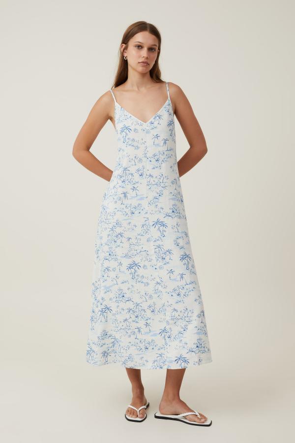 Cotton On Women - Haven V Neck Maxi Dress - Tropical print blue