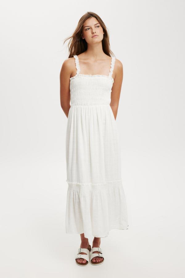 Cotton On Women - Izzy Shirred Maxi Dress - White