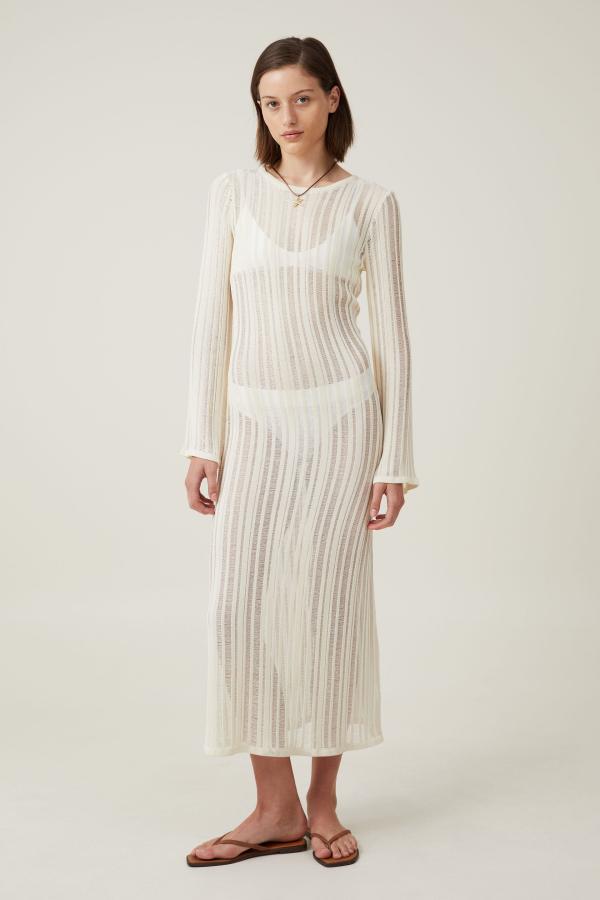 Cotton On Women - Leila Ladder Yarn Maxi Dress - Cream