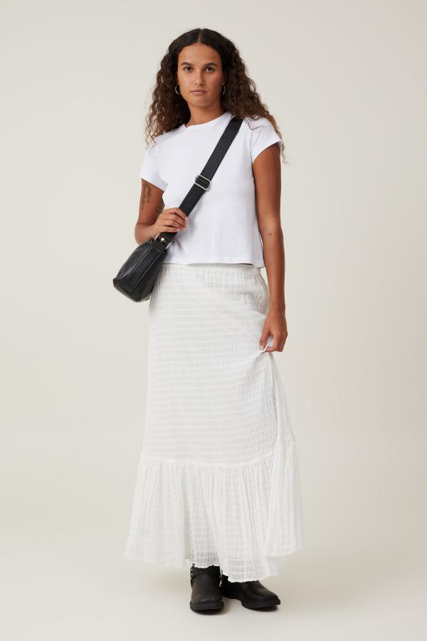 Cotton On Women - Lennie Tiered Maxi Skirt - White