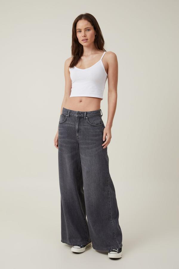 Cotton On Women - Lyocell Super Wide Jean - Washed grey