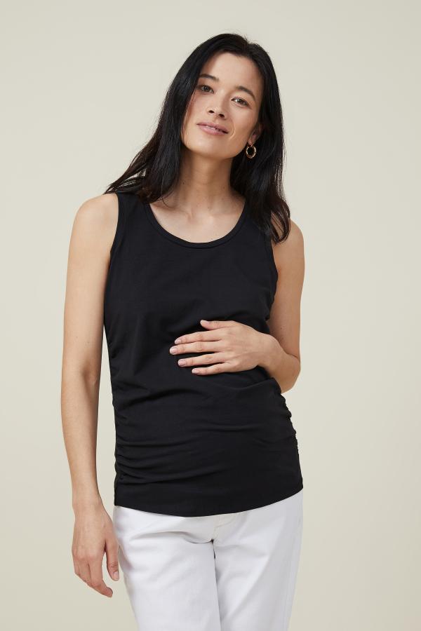 Cotton On Women - Maternity Everyday Gathered Side Tank - Black