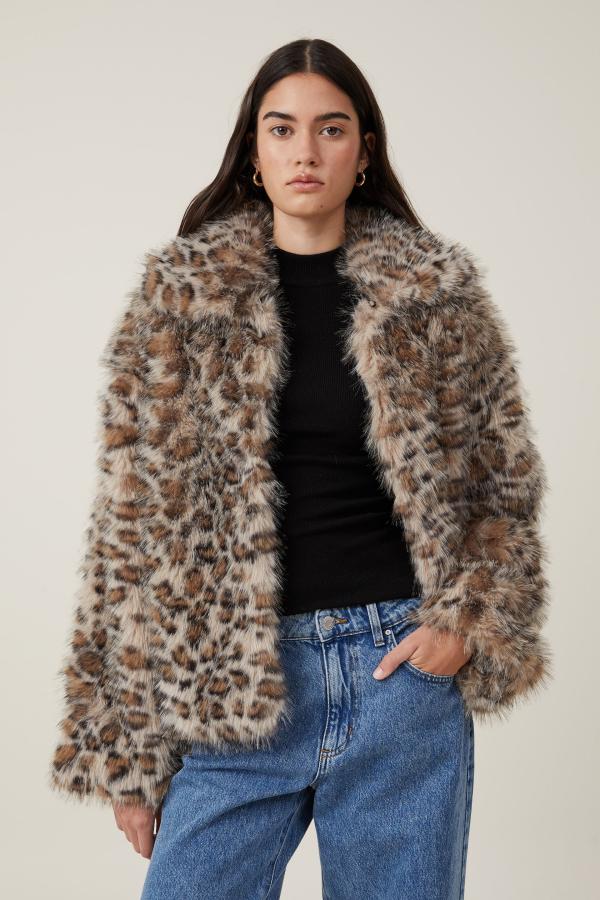 Cotton On Women - Mimi Faux Fur Jacket - Leopard