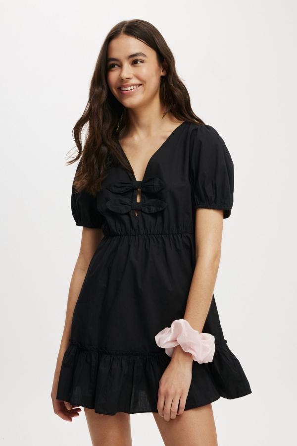 Cotton On Women - Pippa Puff Sleeve Mini Dress - Black