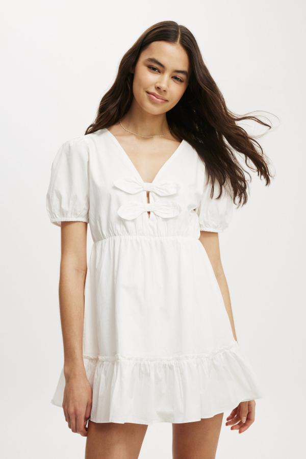 Cotton On Women - Pippa Puff Sleeve Mini Dress - White