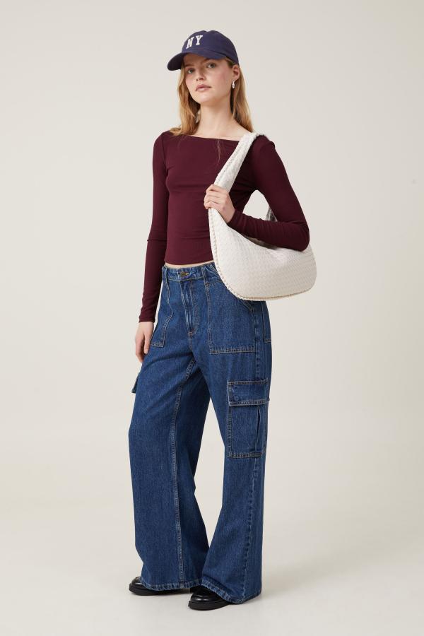 Cotton On Women - Relaxed Cargo Jean - Nordic blue
