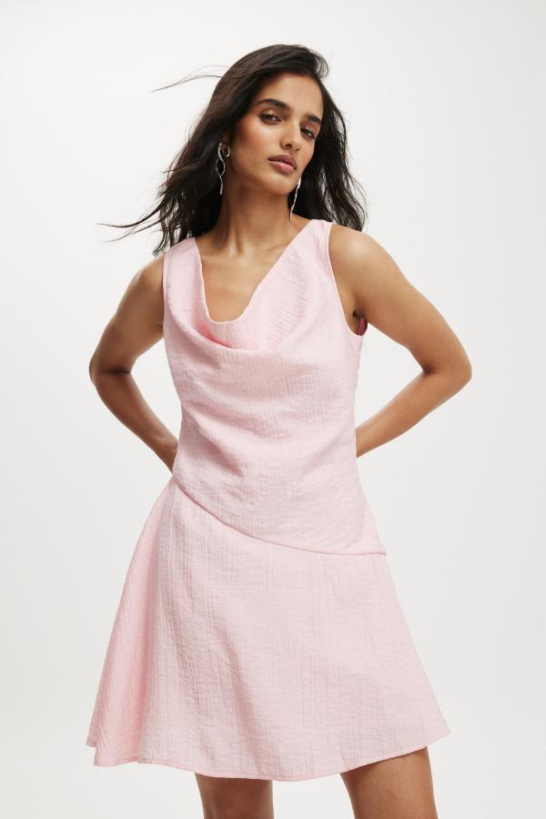 Cotton On Women - Rsvp Cowl Neck Mini Dress - Valentine pink