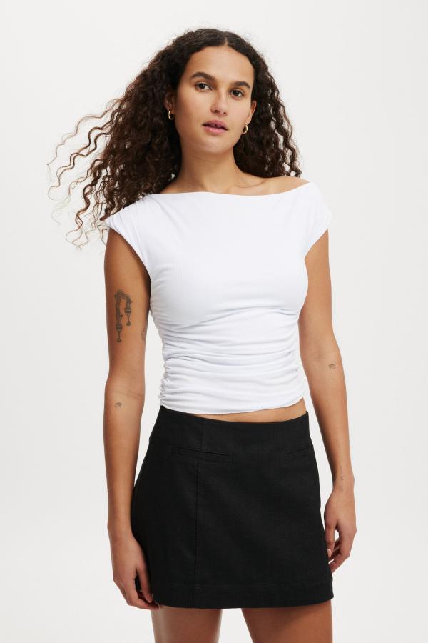 Cotton On Women - Sienna Linen Cotton Mini Skirt - Black