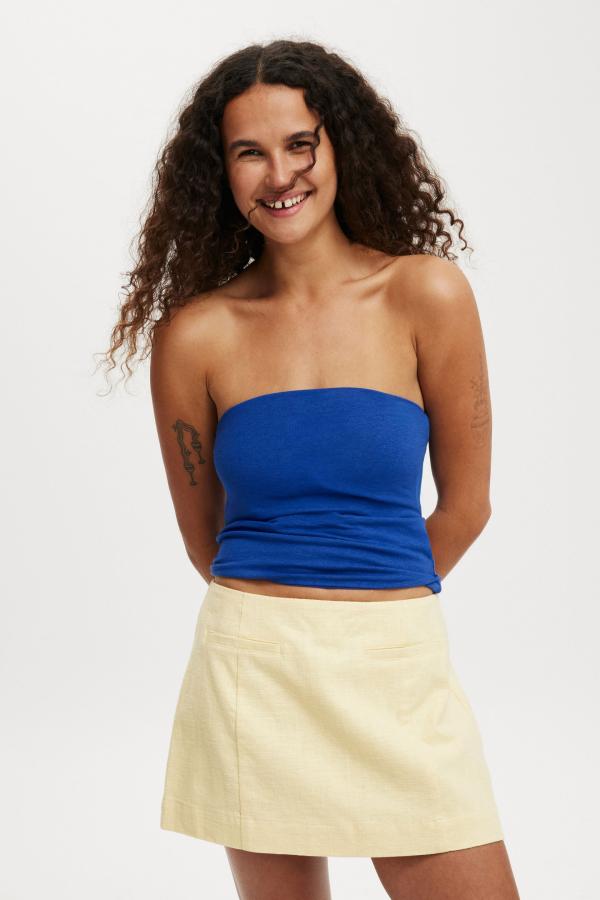 Cotton On Women - Sienna Linen Cotton Mini Skirt - Sunshine yellow