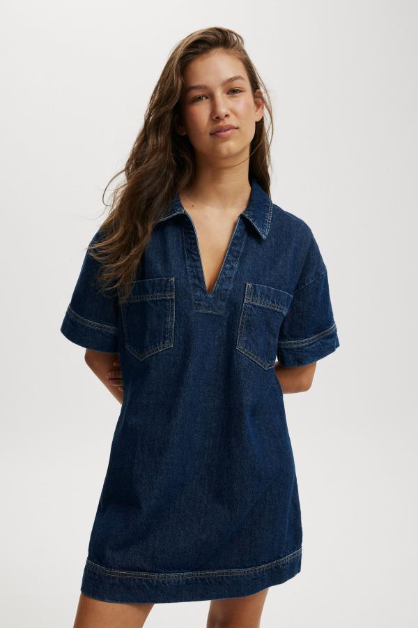 Cotton On Women - Tia Denim Dress - Nordic blue