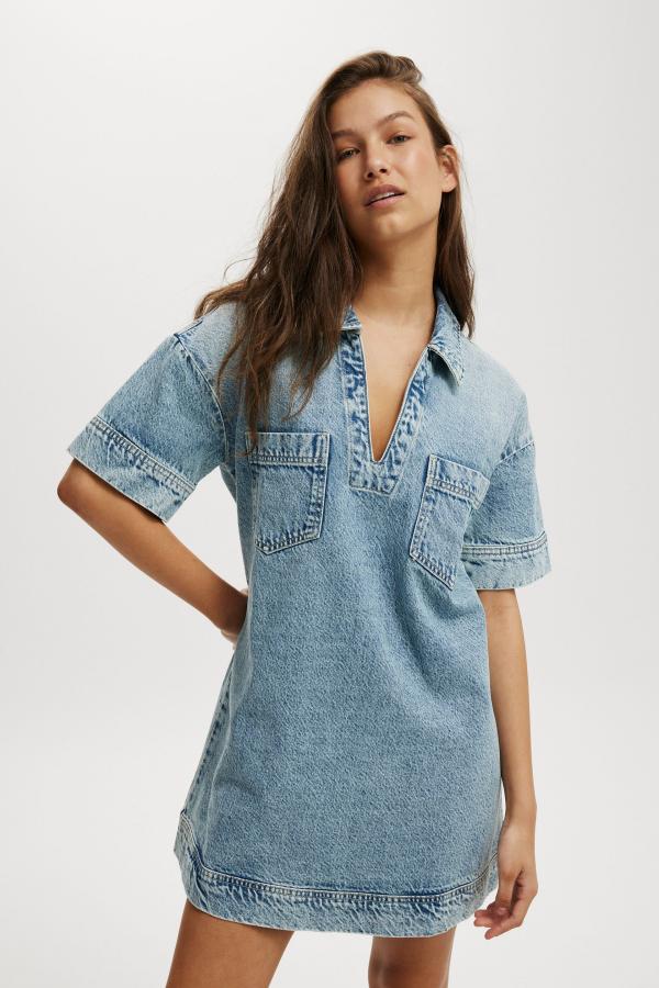 Cotton On Women - Tia Denim Dress - Oasis blue