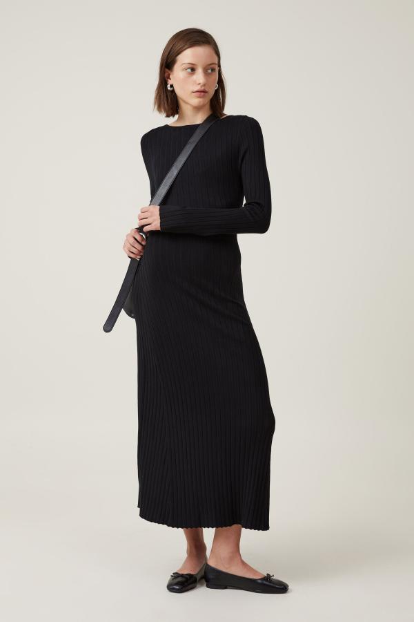 Cotton On Women - Urban Knit Maxi Dress - Black