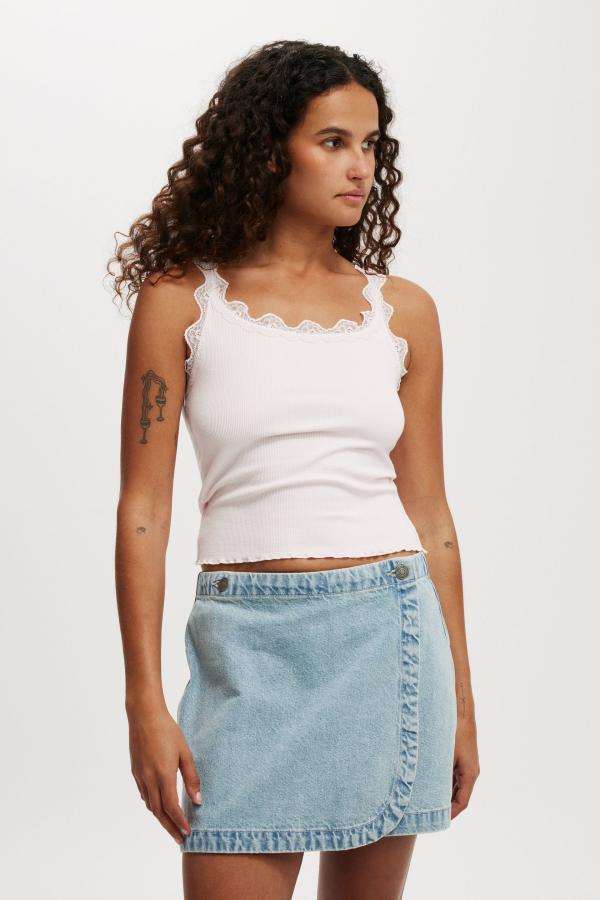 Cotton On Women - Wrapped Denim Mini Skirt - Cloud blue