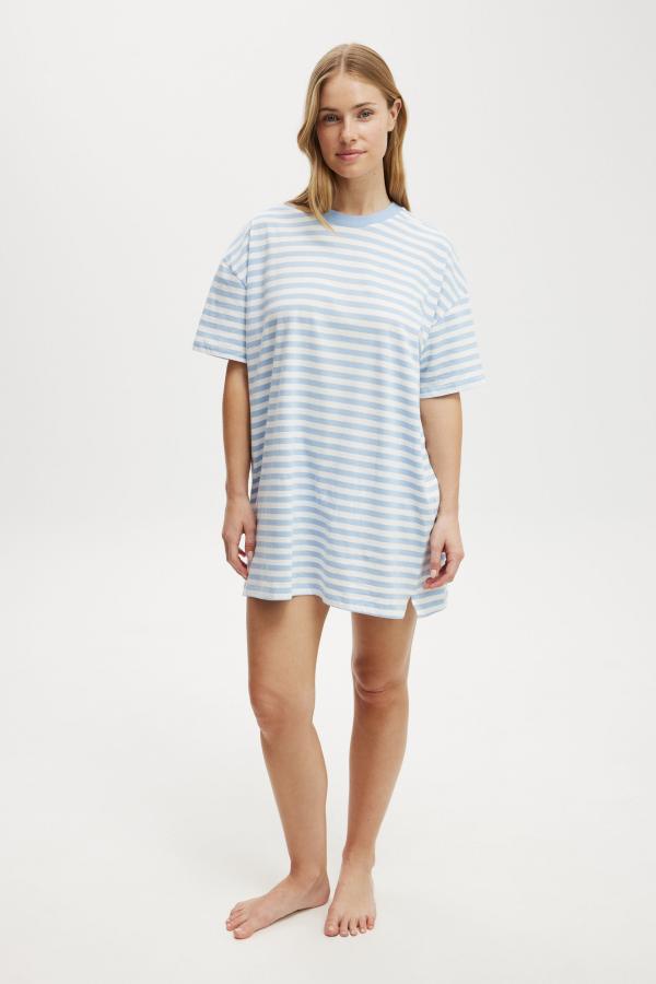 Body - 90S Jersey T-Shirt Nightie - Windsurfer blue/maddy stripe