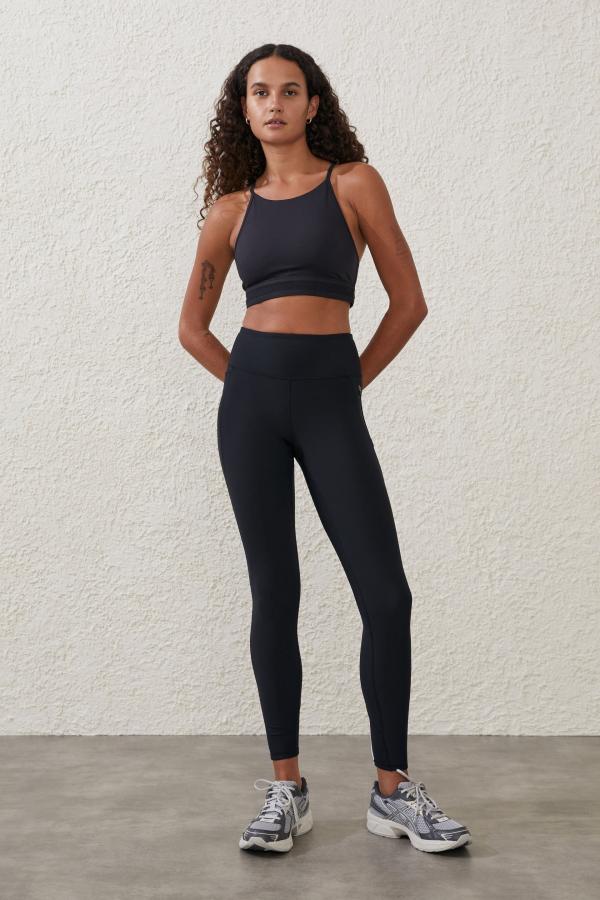 Body - Fleece Lined Full Length Tight - Black