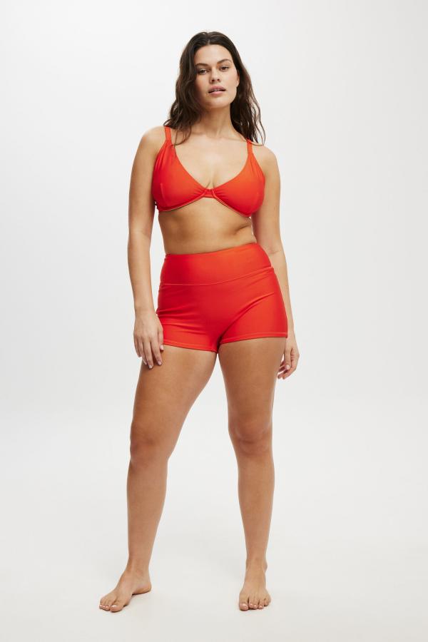 Body - Highwaisted Swim Boyshort - Mandarin red shimmer