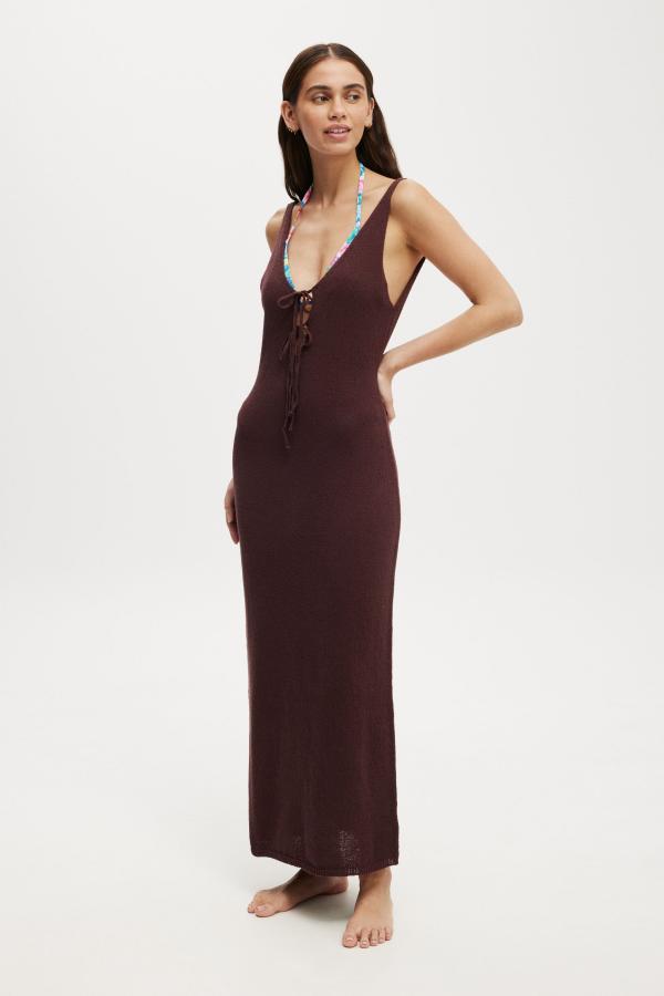 Body - Lightweight Knit Beach Maxi Dress - Willow brown