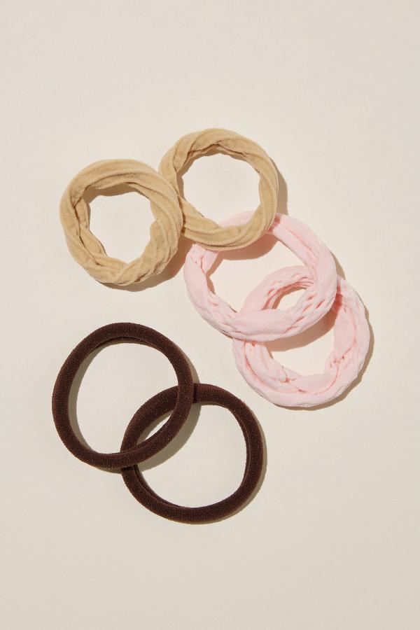 Body - Mixed Hair Ties 6Pk - Neutral