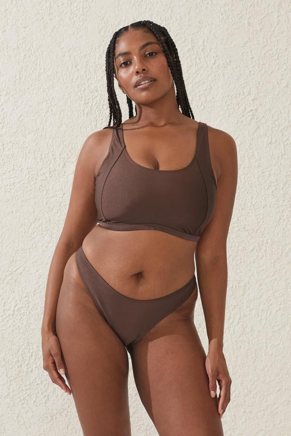 Body - Scoop Neck D+ Bikini Top - Brownie shimmer