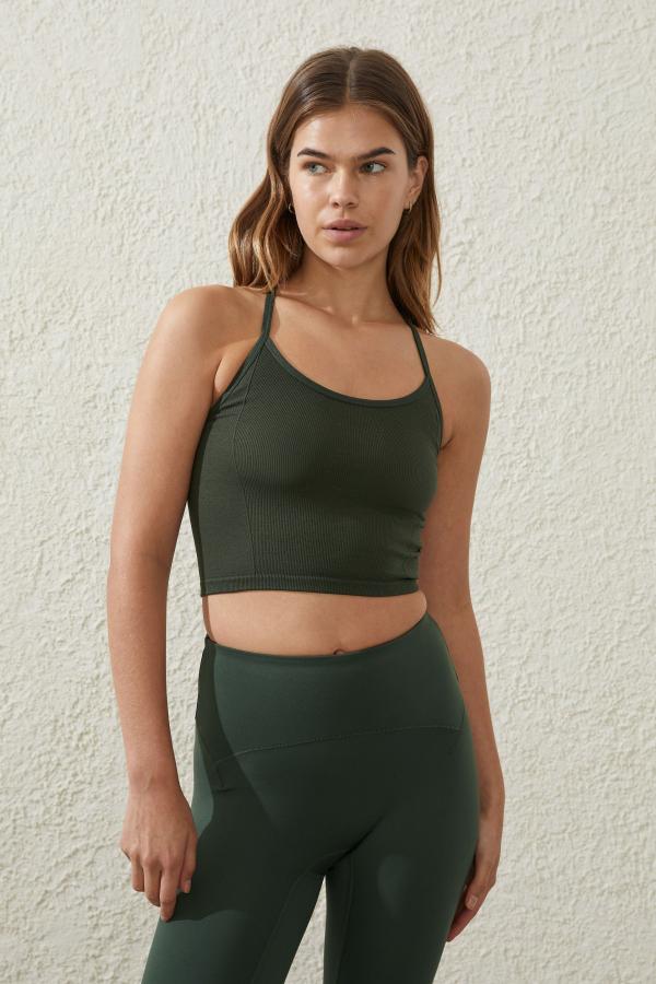 Body - Seamless Mesh Back Tank - Forest green