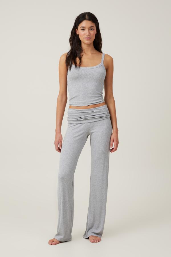 Body - Sleep Recovery Roll Waist Pant - Grey marle rib