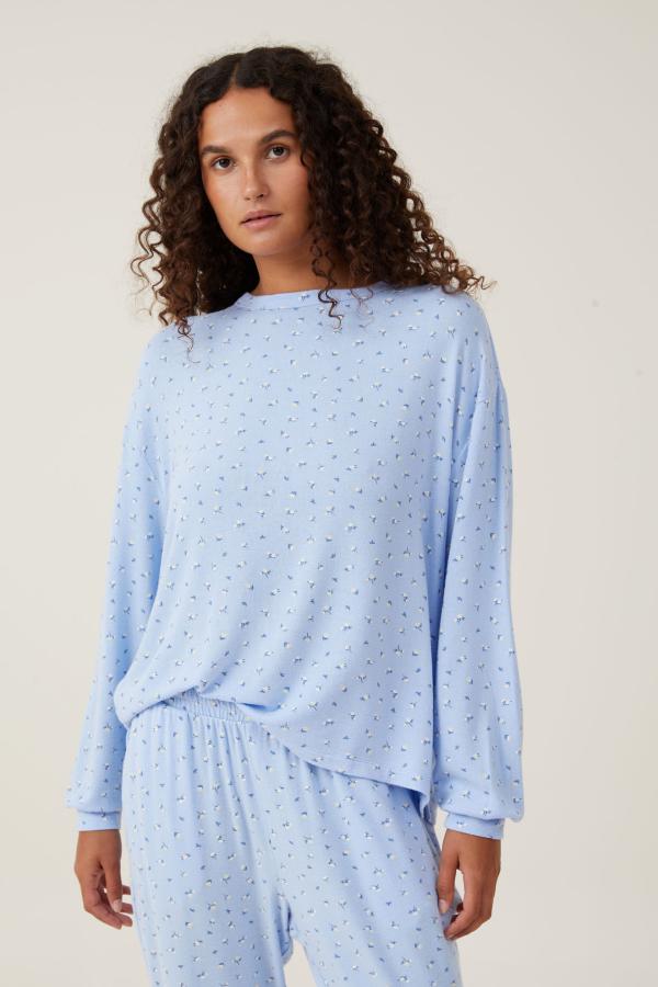 Body - Super Soft Long Sleeve Top - Carli ditsy floral blue