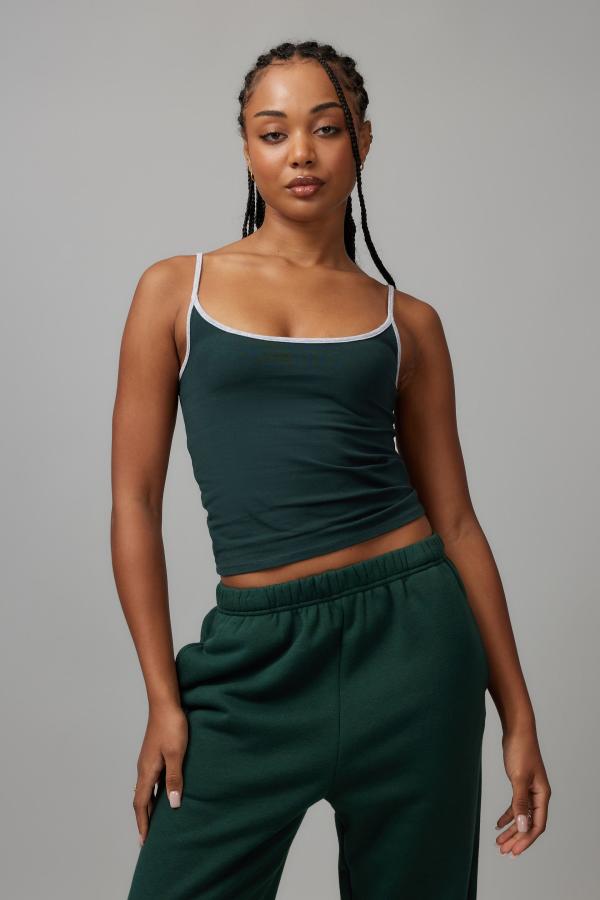 Factorie - Classic Cami - Ivy green/grey marle