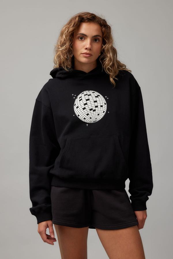 Factorie - Graphic Hoodie - Black/disco ball