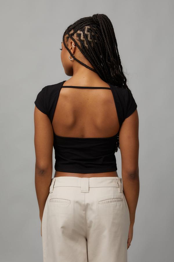 Factorie - Hailey Open Back Tee - Black